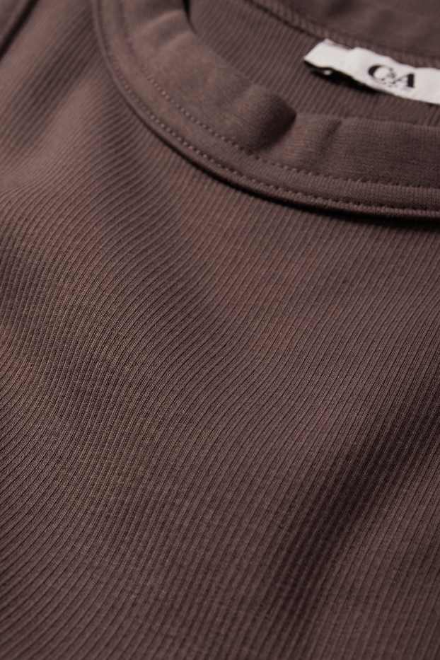 Femei - Rochie bodycon - reiată - maro închis