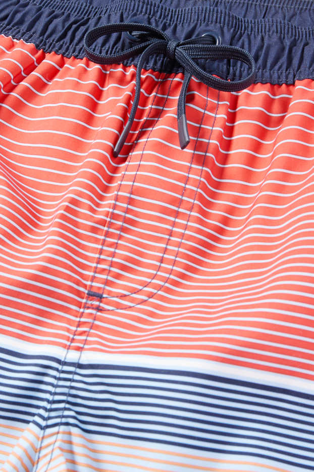 Heren - Zwemshorts - gestreept - oranje