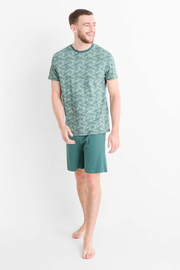 Herren - Shorty-Pyjama - türkis