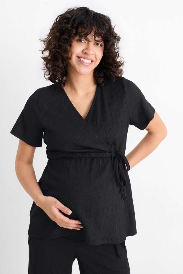 Femmes - Chemisier d’allaitement - texturé - noir