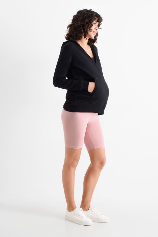 Dámské - Multipack 2 ks - těhotenské cyklistické šortky - černá/růžová