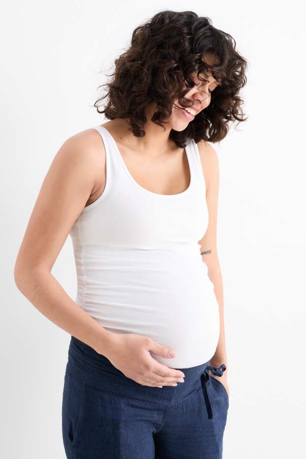 Damen - Multipack 2er - Umstands-Top - schwarz / weiss