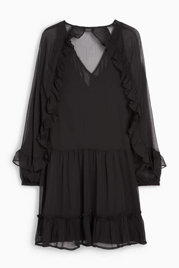 Femmes - Robe en mousseline - noir