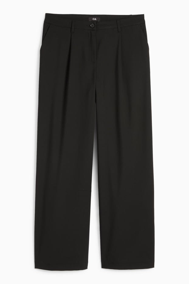 Femmes - Pantalon de toile - low waist - baggy fit - noir