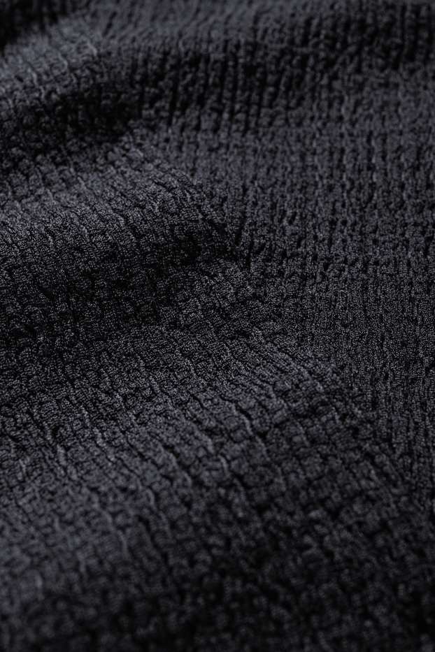 Femmes - T-shirt - texturé - noir