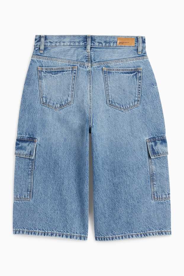 Enfants filles - Bermuda en jean - jean bleu clair