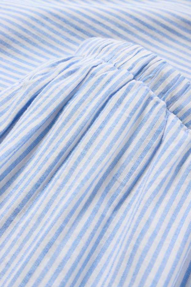 Enfants filles - Pantalon en tissu - palazzo - à rayures - blanc / bleu clair