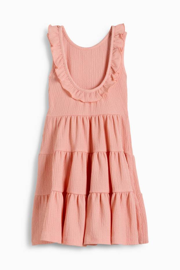 Bambine - Vestito - tessuto tramato - rosa