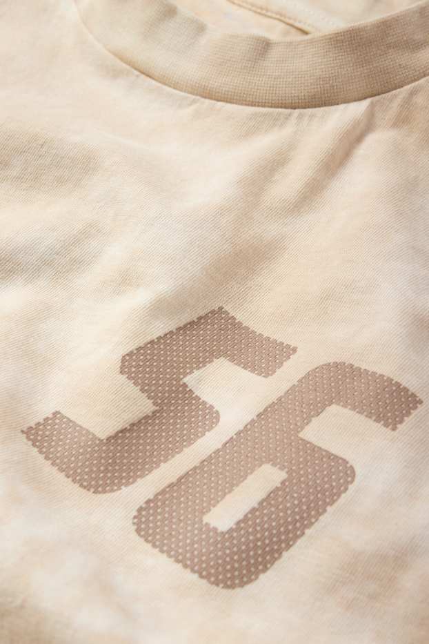 Kinder Jungen - Kurzarmshirt - gemustert - hellbeige