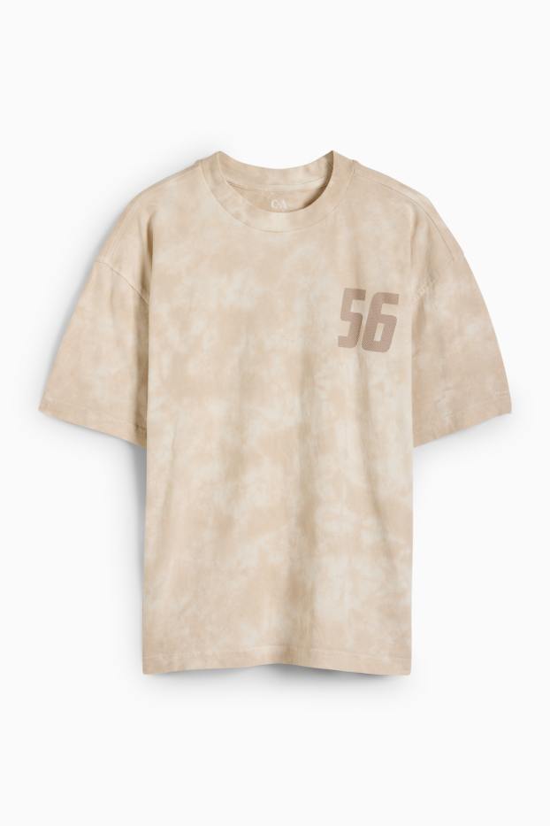 Kinder Jungen - Kurzarmshirt - gemustert - hellbeige
