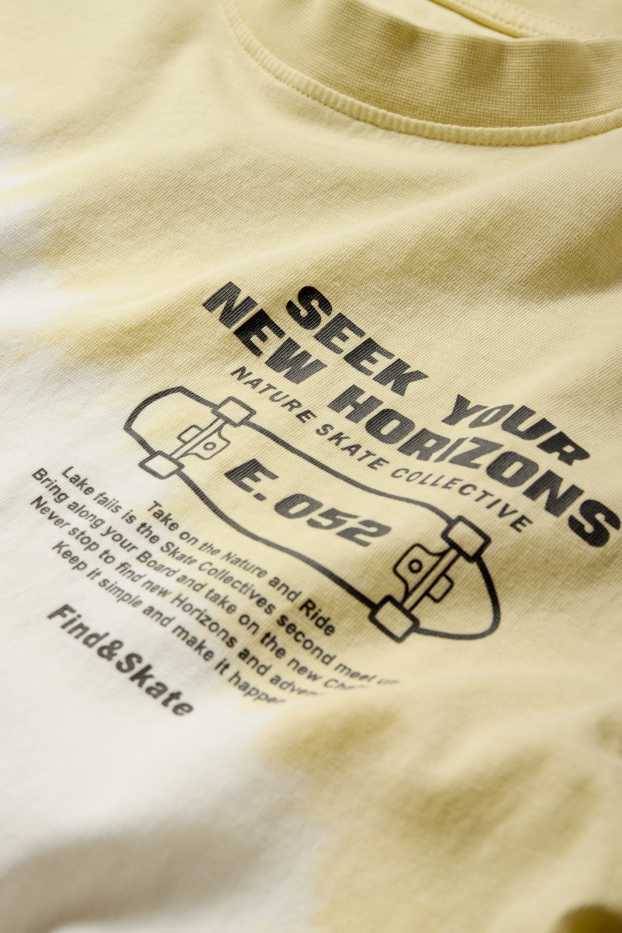 Enfants garçons - Skate - T-shirt - à motif - jaune clair