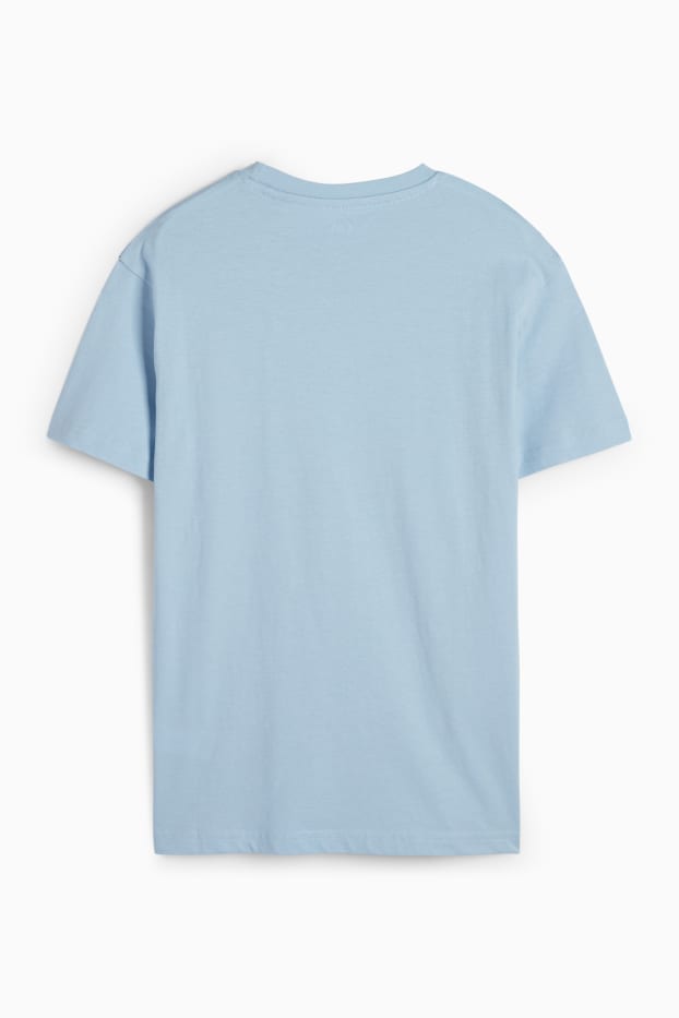 Děti - chlapci - Motiv tenisek - tričko s krátkým rukávem - světle modrá