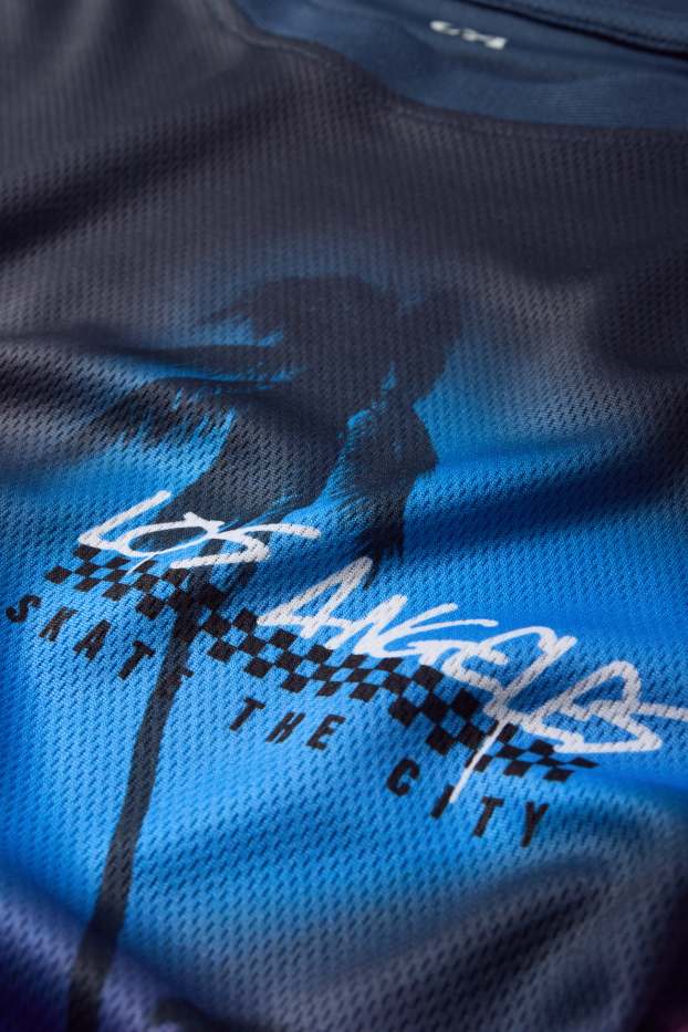 Kinder Jungen - Auto und Palme - Kurzarmshirt - dunkelblau