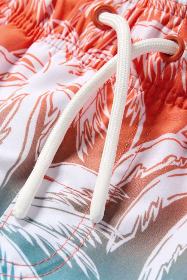 Enfants garçons - Palmiers - short de bain - à motif - bleu