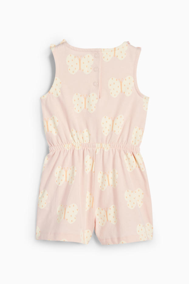 Baby: meisjes - Vlinder - babyjumpsuit - roze