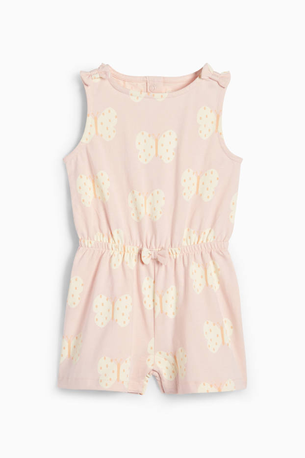 Baby: meisjes - Vlinder - babyjumpsuit - roze