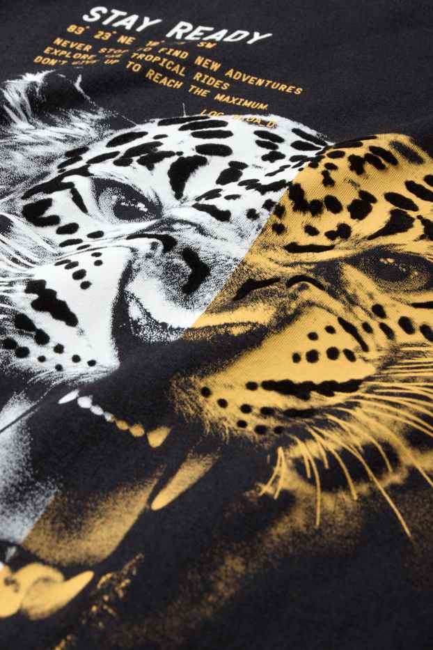 Nen - Lleopard - conjunt - samarreta de màniga curta i pantalons curts - 2 peces - negre