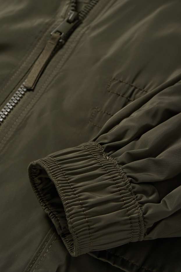 Women - Parka with hood - water-repellent - dark green