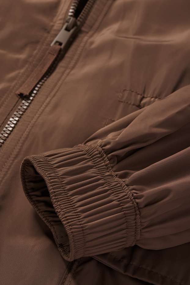 Women - Parka with hood - water-repellent - brown