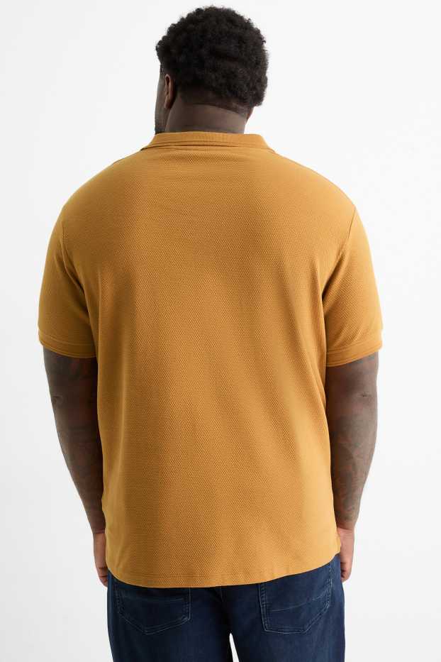 Men - Polo shirt - textured - brown