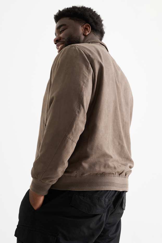 Herren - Blouson - Velourslederimitat - braun