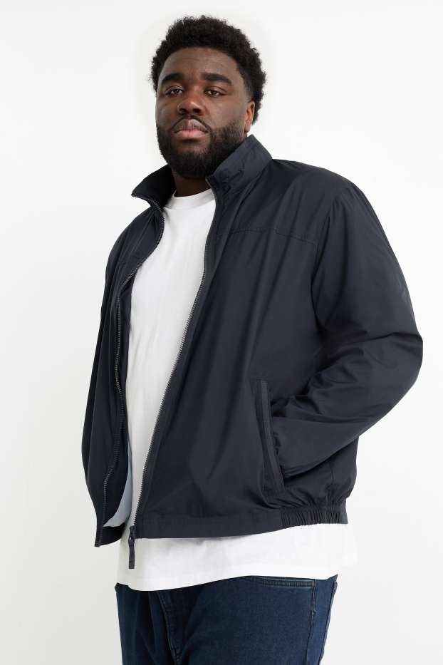 Bărbați - Jachetă cu glugă - rezistentă la apă - albastru închis