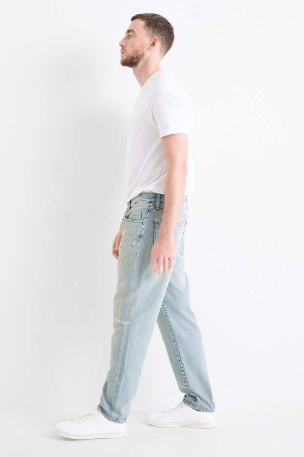 Home - Relaxed tapered jeans - texà blau clar