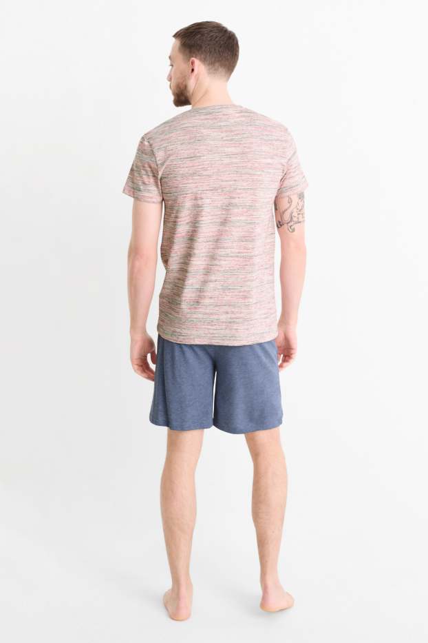 Herren - Shorty-Pyjama - blau