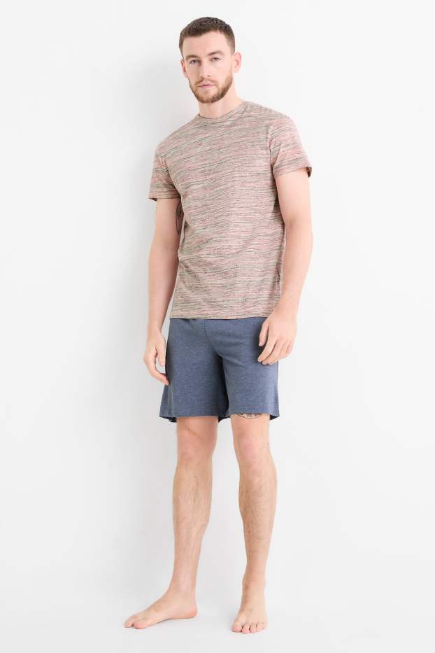 Herren - Shorty-Pyjama - blau