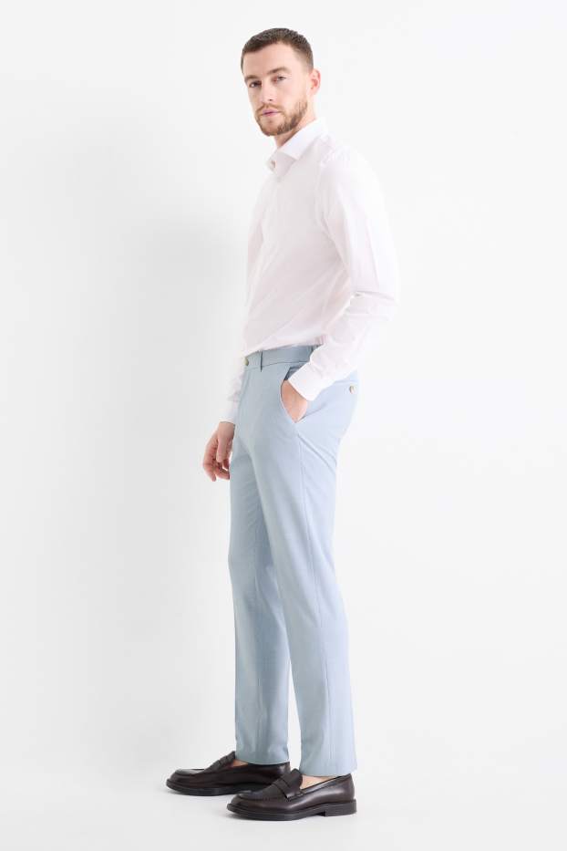 Herren - Baukasten-Hose - Slim Fit - Flex - gestreift - hellblau