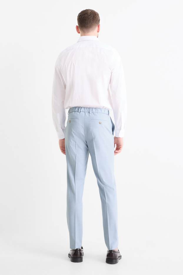 Herren - Baukasten-Hose - Slim Fit - Flex - gestreift - hellblau