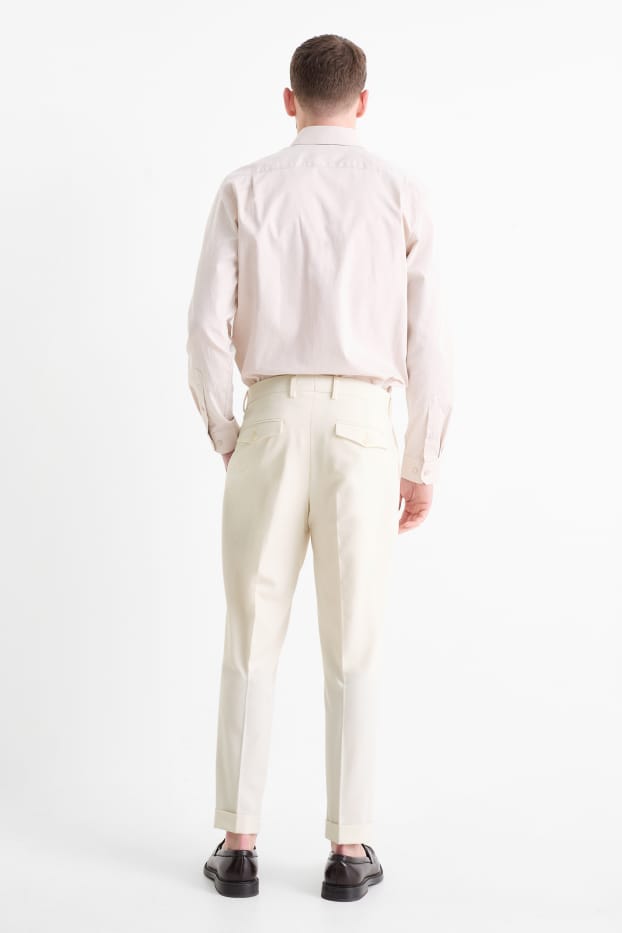 Mężczyźni - Spodnie modułowe - slim fit - Flex - kremowobiały