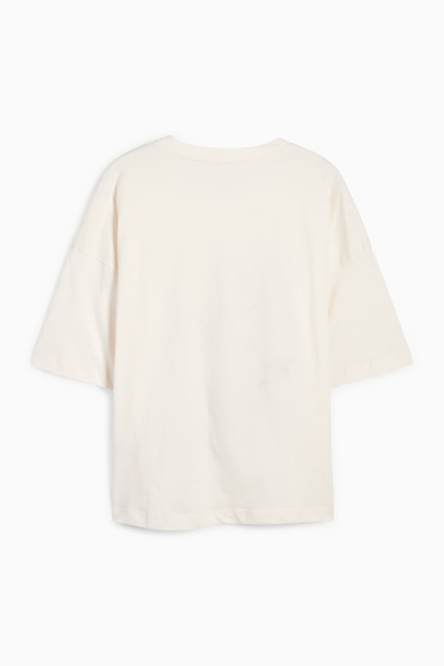 Donna - T-shirt - regular fit - bianco crema