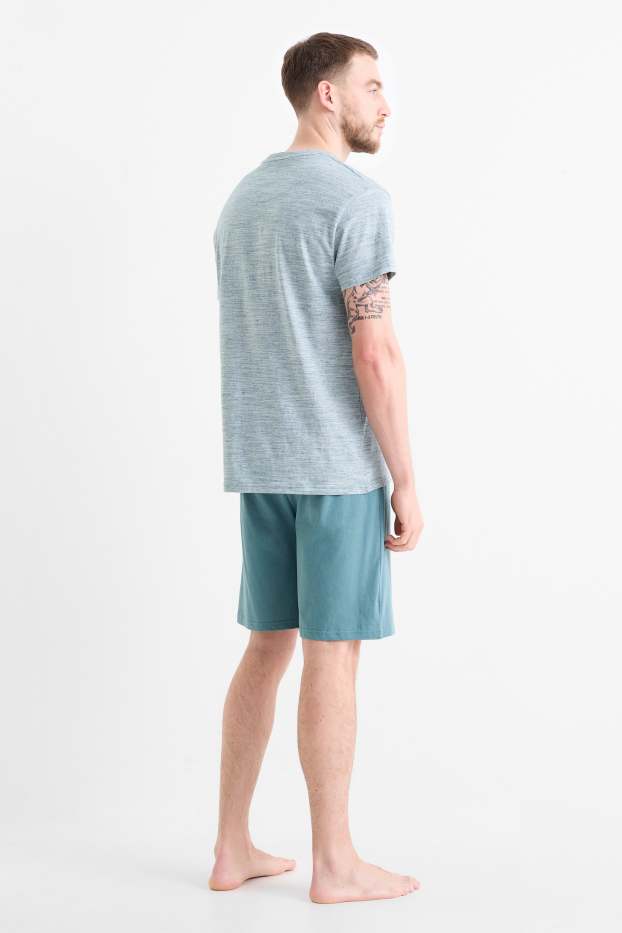 Herren - Shorty-Pyjama - grün