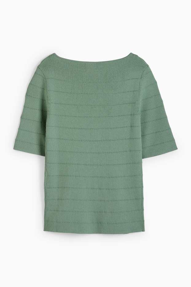 Damen - Pullover - strukturiert - grün