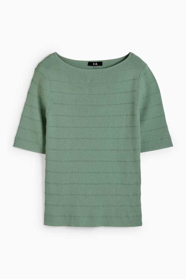 Damen - Pullover - strukturiert - grün