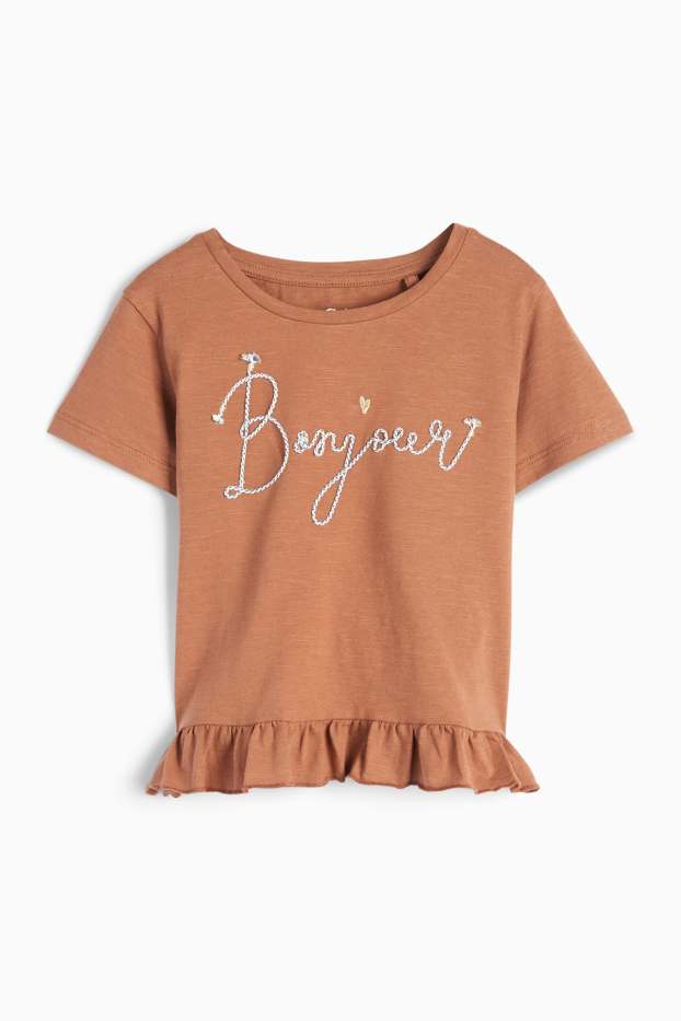 Kinder Mädchen - Bonjour - Kurzarmshirt - braun