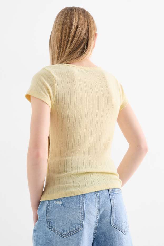 Kinderen: meisjes - T-shirt - lichtgeel