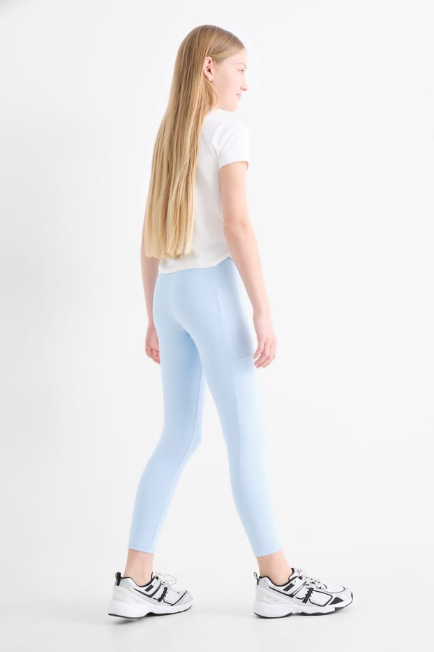 Enfants filles - Lot de 2 - leggings de sport - bleu foncé