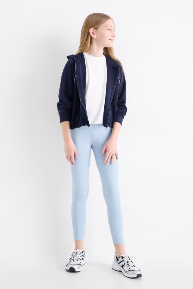 Enfants filles - Lot de 2 - leggings de sport - bleu foncé