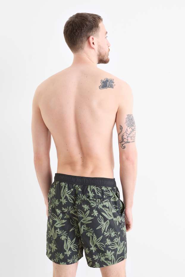 Bărbați - Șort de baie - cu model - verde