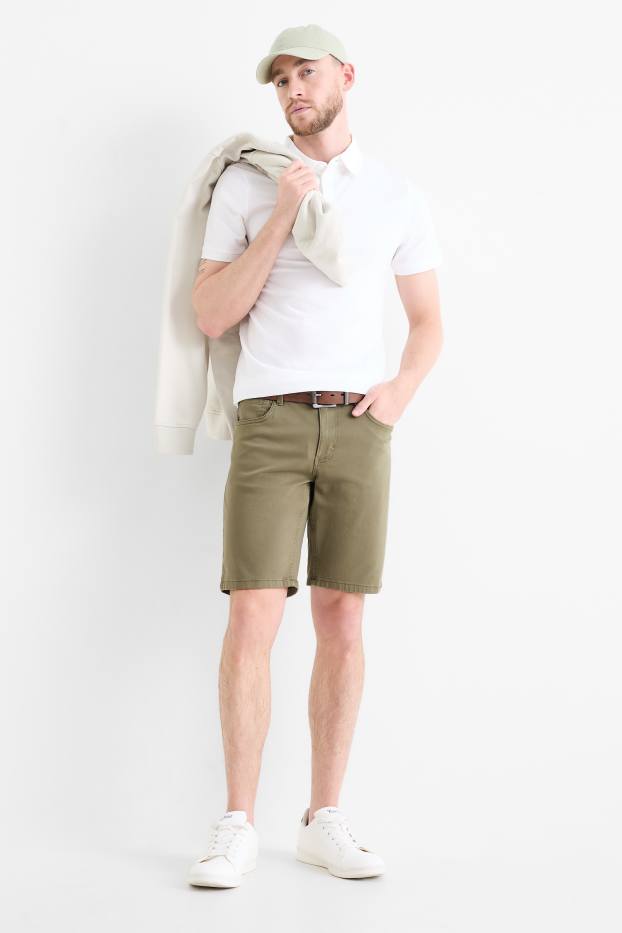 Uomo - Bermuda - Flex - LYCRA® - verde scuro