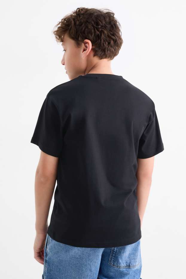 Kinder Buben - Kopfhörer - Kurzarmshirt - schwarz