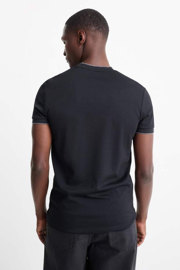 Herren - T-Shirt - Slim Fit - schwarz