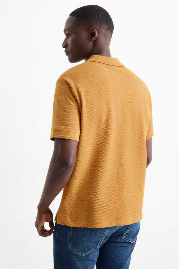 Home - Polo - regular fit - texturat - marró