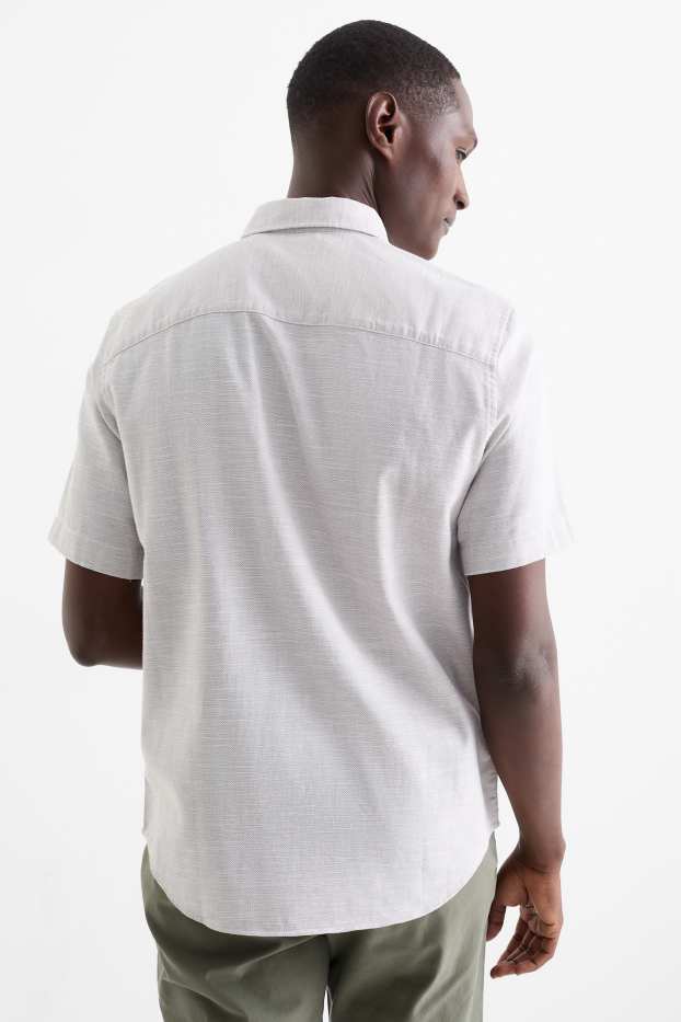 Hommes - Chemise - regular fit - col kent - gris