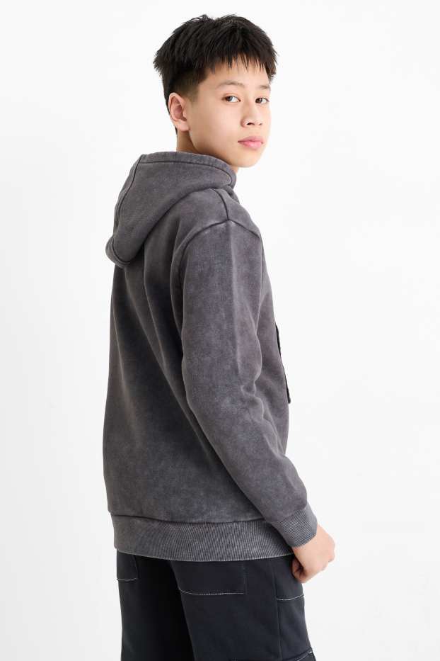 Enfants garçons - Tête de mort - sweat à capuche - gris foncé