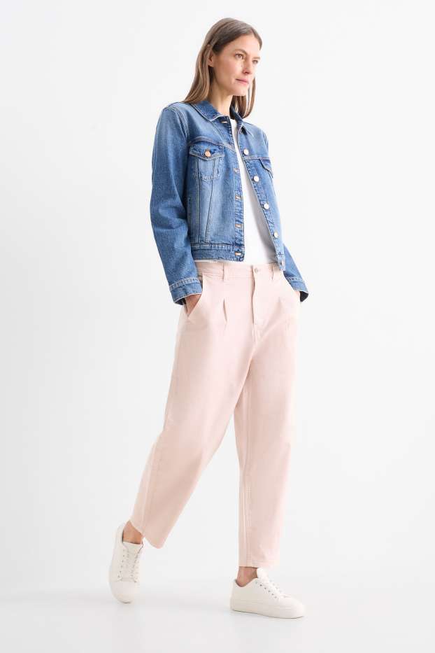 Damen - Barrel Jeans - High Waist - rosa
