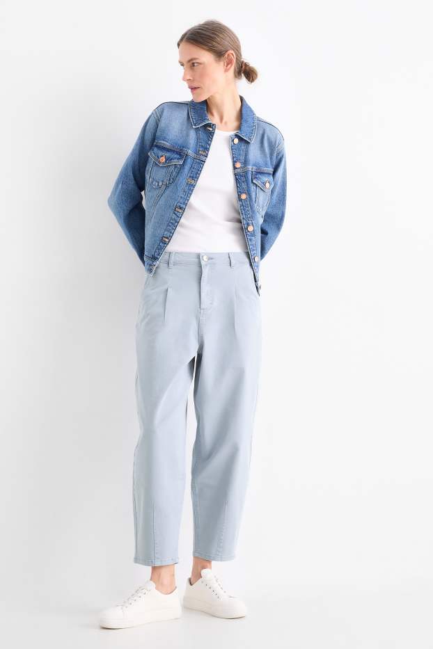 Women - Barrel jeans - high waist - light blue
