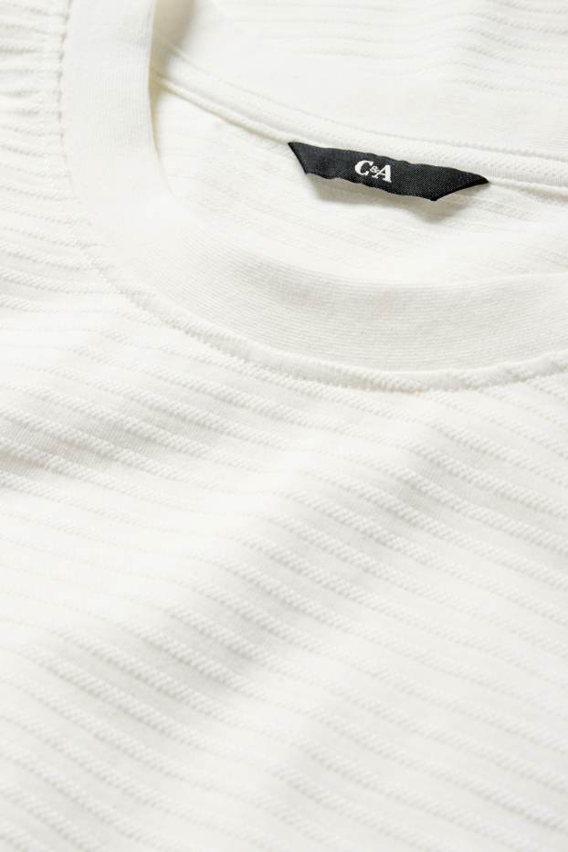 Herren - T-Shirt - Regular Fit - strukturiert - weiß